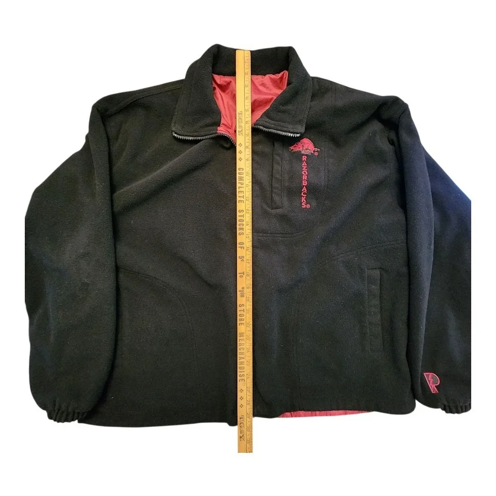 Vintage Pro Player Men Full Zip Reversible Fleece Jacket Arkansas Razorbacks XL